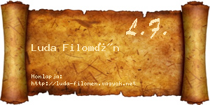Luda Filomén névjegykártya